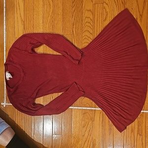 Fit and flare, flowy sweater dress
